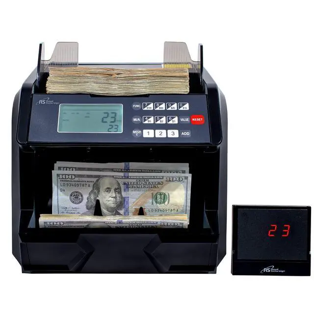 Alt view image 5 of 6 - 1,500 Bills per Minute High Speed Money Counting Machine, with Add and Batch Mode, UV, MG, IR Counterfeit Bill Detector & Value Counting (RBC-EG100)