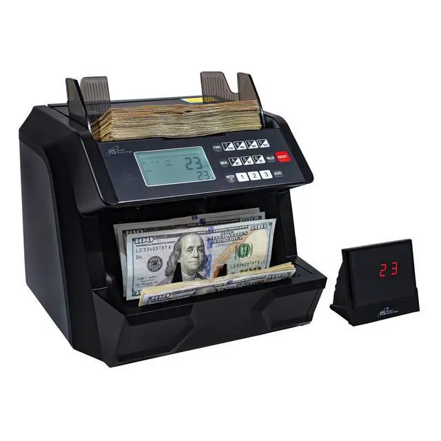 Alt view image 6 of 6 - 1,500 Bills per Minute High Speed Money Counting Machine, with Add and Batch Mode, UV, MG, IR Counterfeit Bill Detector & Value Counting (RBC-EG100)