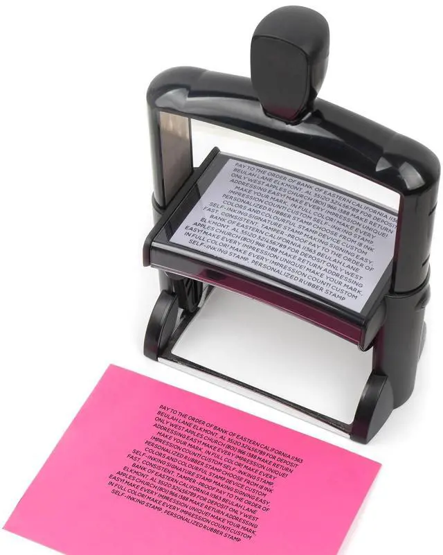 Main image of Custom Self-Inking Stamp Personalized Rubber Stamp for Address, Office, Business - Choose from 18 Ink Colors and Colourful Stamp Device (UP to 16 Lines)