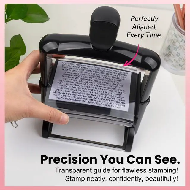 Alt view image 3 of 6 - Custom Self-Inking Stamp Personalized Rubber Stamp for Address, Office, Business - Choose from 18 Ink Colors and Colourful Stamp Device (UP to 16 Lines)