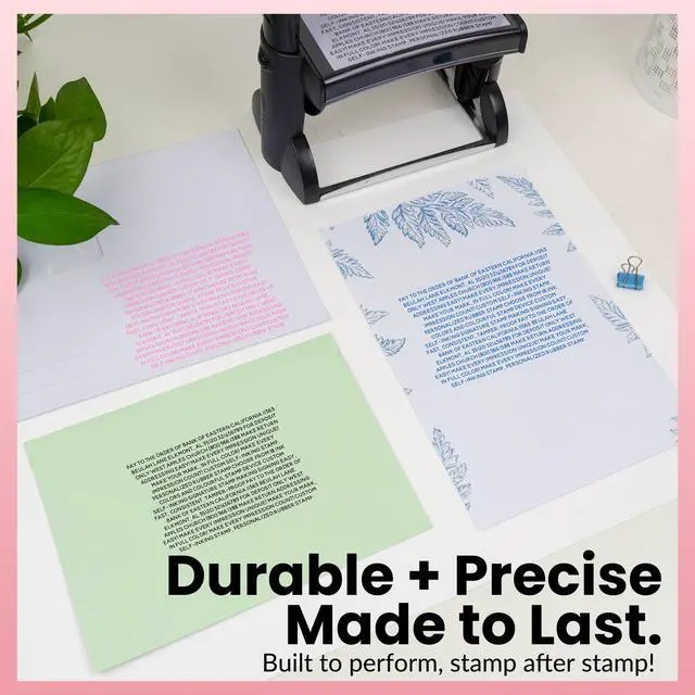 Alt view image 4 of 6 - Custom Self-Inking Stamp Personalized Rubber Stamp for Address, Office, Business - Choose from 18 Ink Colors and Colourful Stamp Device (UP to 16 Lines)