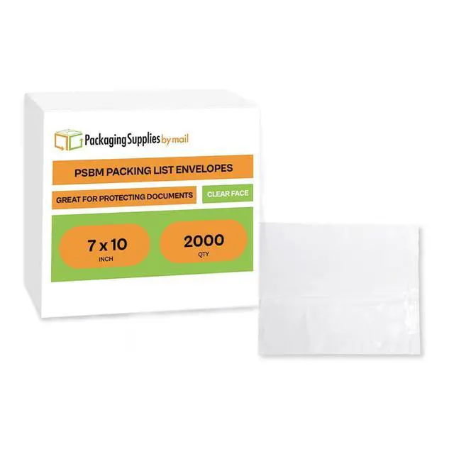 Alt view image 2 of 6 - PSBM 2000 PCS 7 x 10 Inch Clear Blank Packing List Envelopes, Shipping Documents Pouches/Sleeves for Mailing Labels, Invoices, Documents and Packing Slips