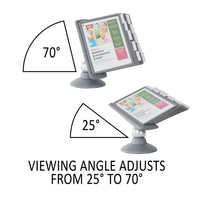 Alt view image 2 of 6 - SHERPA Motion Desk Reference System - 10 Panels with Gray Borders - Desk Reference Organizer