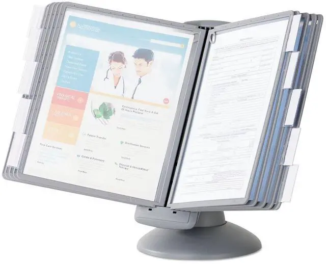 Alt view image 5 of 6 - SHERPA Motion Desk Reference System - 10 Panels with Gray Borders - Desk Reference Organizer
