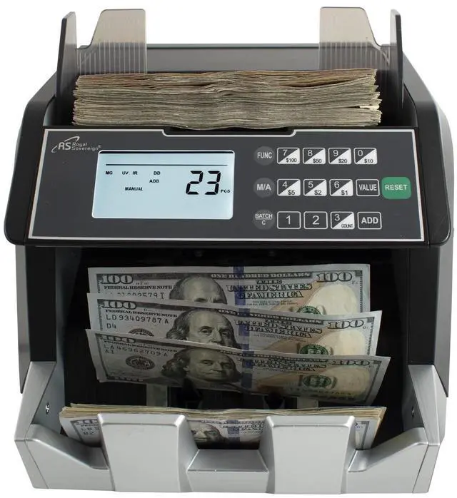 Alt view image 3 of 6 - USD Money Counter with Add and Batch Mode, Value Counting and UV/MG/IR Counterfeit Bill Detection for Small Business (RBC-E105-ADBK)