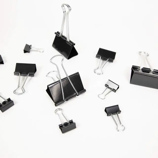 Alt view image 3 of 6 - Assorted Size Binder Clips, Black, 12 Ct, 144-Case | clamp paper stacks tight and hold without staples or folds