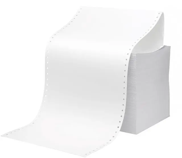 Main image of 181 Dot Matrix Printer Paper 9.5 x 11 Continuous White Paper, 1-Part 15 lb, 3300 Sheets/Carton Perforated Margins, Bulk Printer Paper for Invoices, Reports & Forms