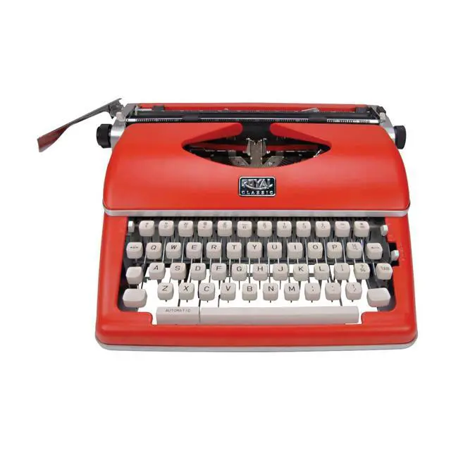 Alt view image 2 of 3 - Classic Manual Typewriter, 11 Carriage, Ribbon Bundle (Red, 2 Items) | All-Metal Construction, 88-Character Keyboard, Includes Extra Olivetti Black and Red Ribbon, Case and Manual