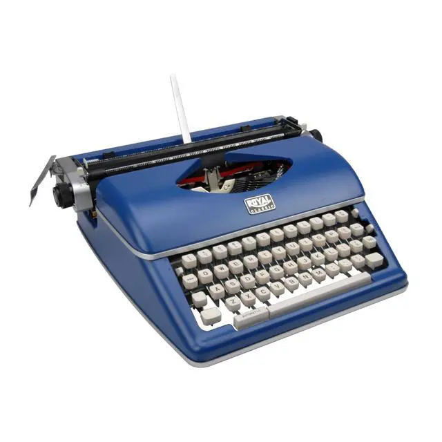 Alt view image 6 of 6 - Retro Manual Typewriter Classic Blue (2 Items) | Model 79106bk1 Classic Blue, 11 Carriage, 88 Characters, All-Metal, Includes Black and Red Nylon Ribbon, Carrying Case