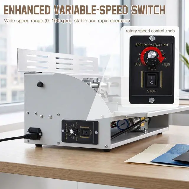 Alt view image 2 of 6 - Upgrade 3-in-1 Electric Creasing Machine, Adjustable Speed 0-100r/min,110V, Business Card Cutter