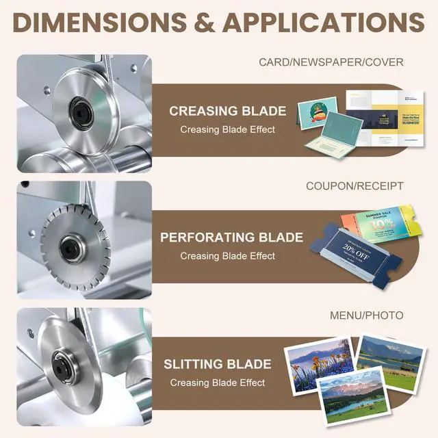 Alt view image 6 of 6 - Upgrade 3-in-1 Electric Creasing Machine, Adjustable Speed 0-100r/min,110V, Business Card Cutter