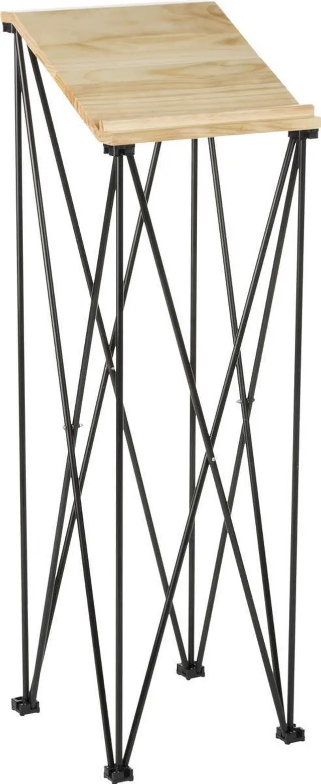 Main image of Portable Folding Lectern, Angled Top, Carrying Bag (Birch Wood and Metal)