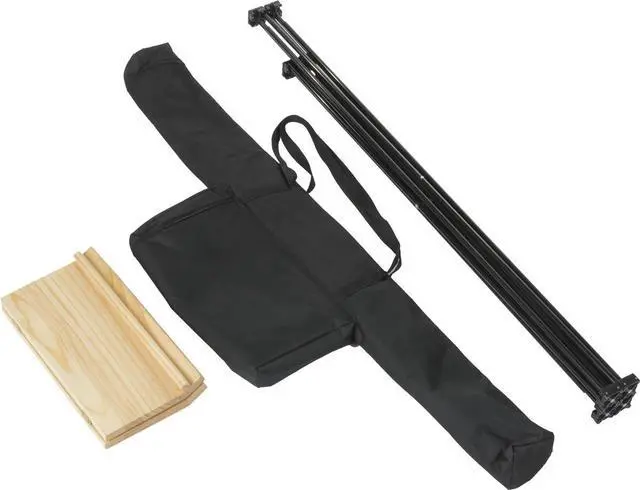 Alt view image 2 of 6 - Portable Folding Lectern, Angled Top, Carrying Bag (Birch Wood and Metal)