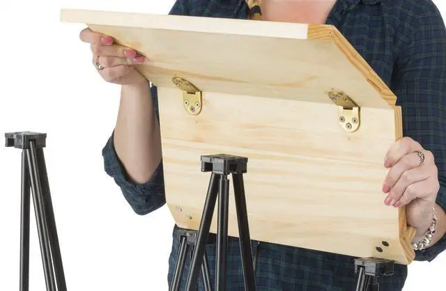 Alt view image 3 of 6 - Portable Folding Lectern, Angled Top, Carrying Bag (Birch Wood and Metal)