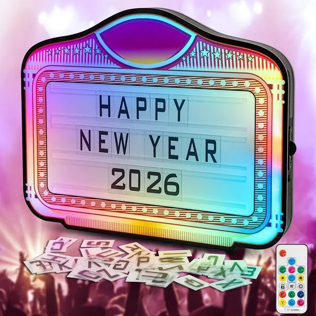Main image of LED Letter Bottle Presenter, VIP Bottle Service Sign, Handheld Light Box with Color Change for Nightclub, Bar, Party, Birthday & Wedding Acrylic Frame with 4 Letter Sets & 2 Number Kit