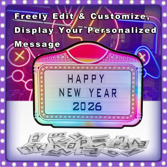 Alt view image 2 of 6 - LED Letter Bottle Presenter, VIP Bottle Service Sign, Handheld Light Box with Color Change for Nightclub, Bar, Party, Birthday & Wedding Acrylic Frame with 4 Letter Sets & 2 Number Kit