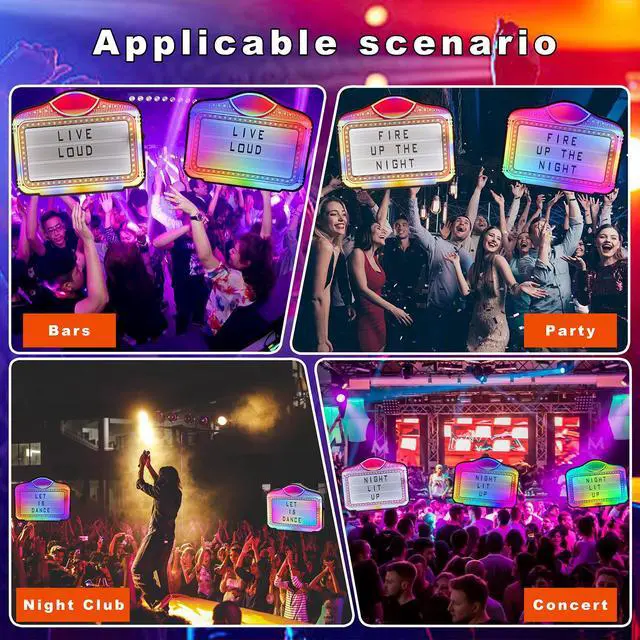 Alt view image 6 of 6 - LED Letter Bottle Presenter, VIP Bottle Service Sign, Handheld Light Box with Color Change for Nightclub, Bar, Party, Birthday & Wedding Acrylic Frame with 4 Letter Sets & 2 Number Kit