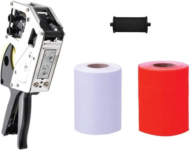 Main image of GL289/275 Labeling Gun - 8 Digits Top, 6 Digits Bottom, Includes 6,000 Labels & Free Ink Roller (White & Fluorescent Red)