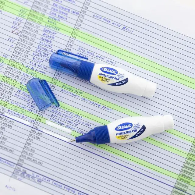 Alt view image 5 of 6 - Correction Pen, Metal Tip, Fast-Dry White, 5mL, 144-Case | mini correction pens, 5 mL each, metal tip for precise edits, Fast-dry opaque white for clean rewrites
