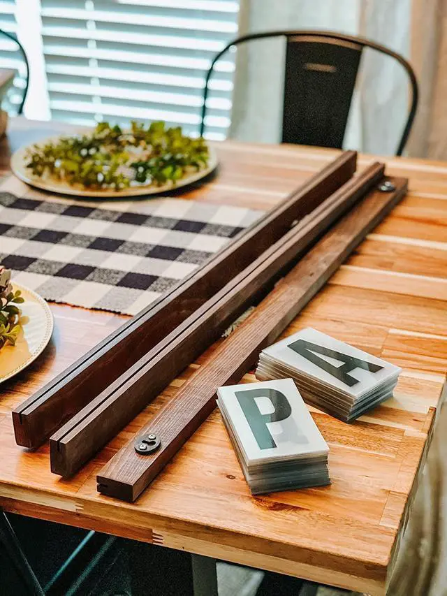 Alt view image 2 of 5 - Changeable Wall Board | Letter Ledge | Changeable Wooden Menu Letter | 2 Color Options & Sizes | Choose From 132 OR 264 Characters | Ledge Shelf
