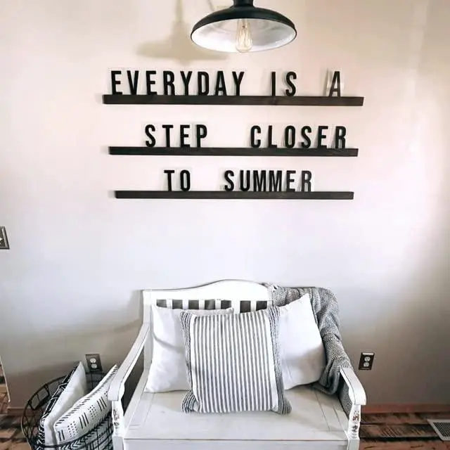 Alt view image 3 of 5 - Changeable Wall Board | Letter Ledge | Changeable Wooden Menu Letter | 2 Color Options & Sizes | Choose From 132 OR 264 Characters | Ledge Shelf