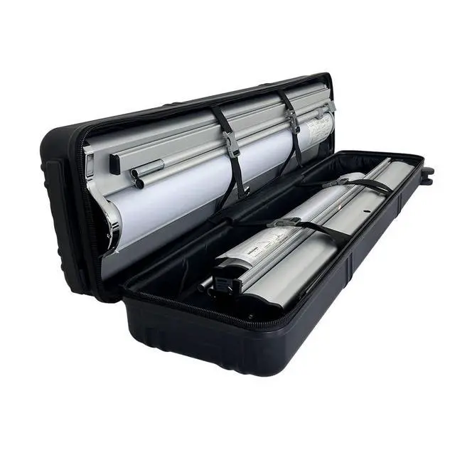 Alt view image 2 of 6 - Upgraded 39" Hard Travel Case with 4 Spinner Wheels and Handles Banner Case for Roll Up Banner Stand or Backdrop Booth Frame Travel Bag Interior Dimensions: 39"L x 10" W x 8"H