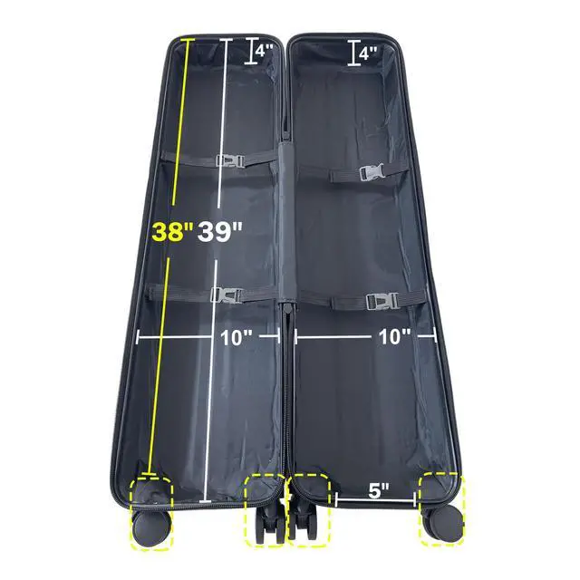 Alt view image 3 of 6 - Upgraded 39" Hard Travel Case with 4 Spinner Wheels and Handles Banner Case for Roll Up Banner Stand or Backdrop Booth Frame Travel Bag Interior Dimensions: 39"L x 10" W x 8"H