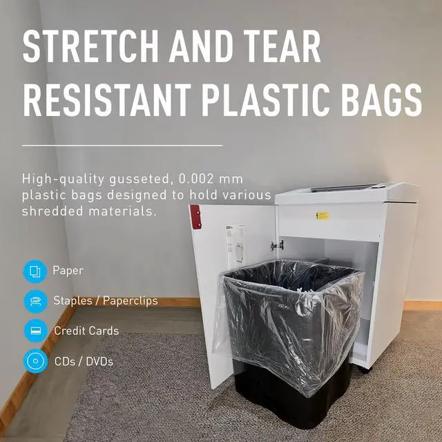 Alt view image 2 of 6 - IDEAL Maintenance Bundle: AC0901H Gusseted Shredder Bags 40x14x48 Case 80 56-Gallon + High-Cling Lubricating Oil 6 Quart Bottles IDEACCED21/6H Compatible 2604, 3105, 4001 4003 4005, 4108