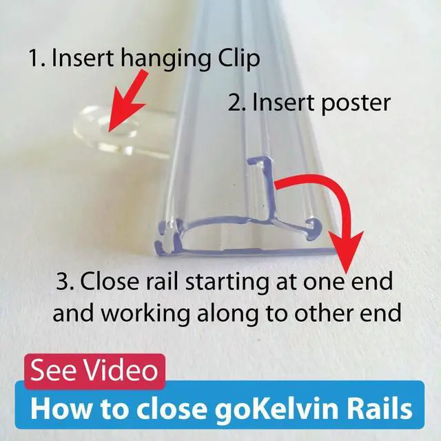 Alt view image 3 of 4 - goKelvin 24" Hanging Rails for Posters (Black BULK (10 Sets))