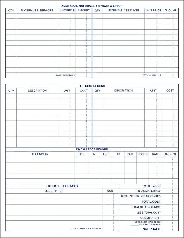 Alt view image 2 of 3 - Plumbing Work Order/Invoice, 8.5"x11", 3 Copy (Triplicate) - Personalized for Free (250-Forms)