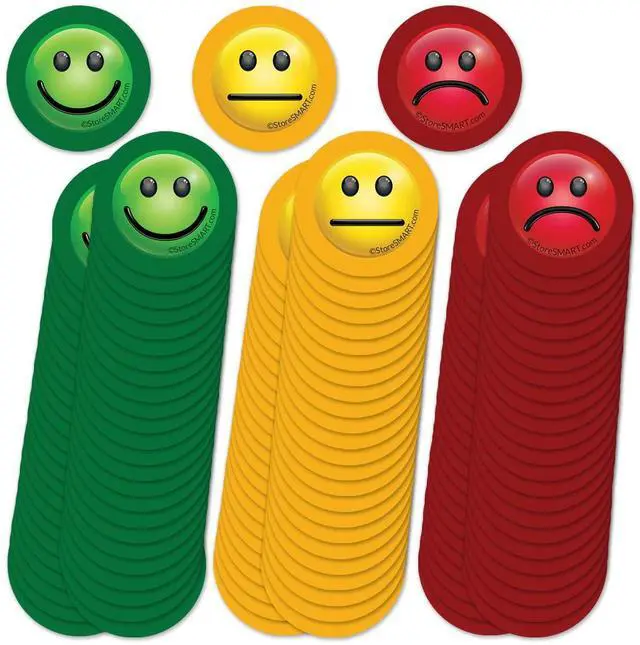Main image of 1" Smiley Face Magnets for Status Visualization - 150-Pack - FACE1-VP-150