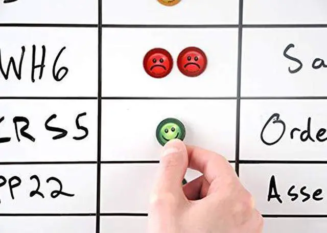 Alt view image 4 of 4 - 1" Smiley Face Magnets for Status Visualization - 150-Pack - FACE1-VP-150