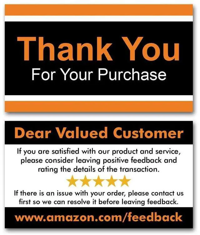 Main image of Amazon Thank You For Your Purchase Cards (2" x 3.5") - Package Inserts - Leave a Review & Feedback Request Link QR Code For Amazon Sellers - Thank You Cards Small Business - Shipping Insert (10000)