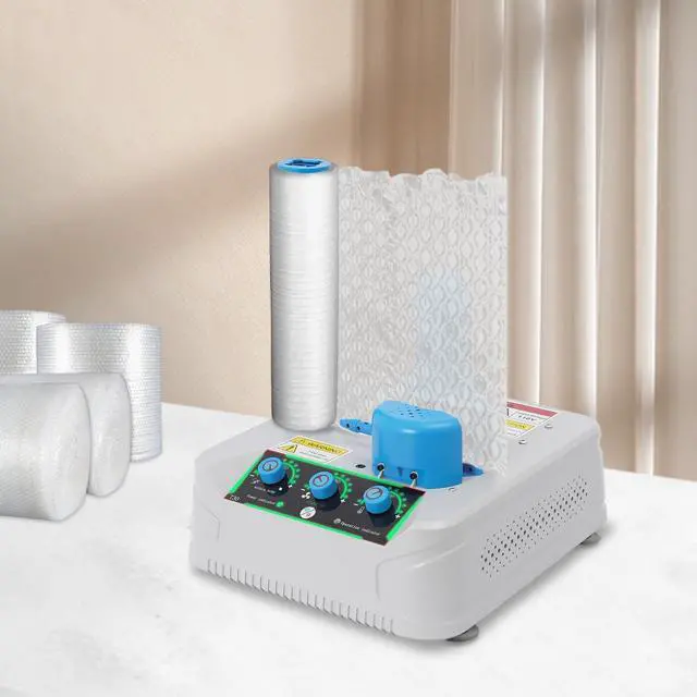 Alt view image 2 of 6 - Air Cushion Machine, 16.4-32.8 ft/min Efficiently Air Pillow Machine, Portable Air Cushion Wrap Machine, Adjustable Design Inflatable Packaging System for Distribution and Packaging Supplies