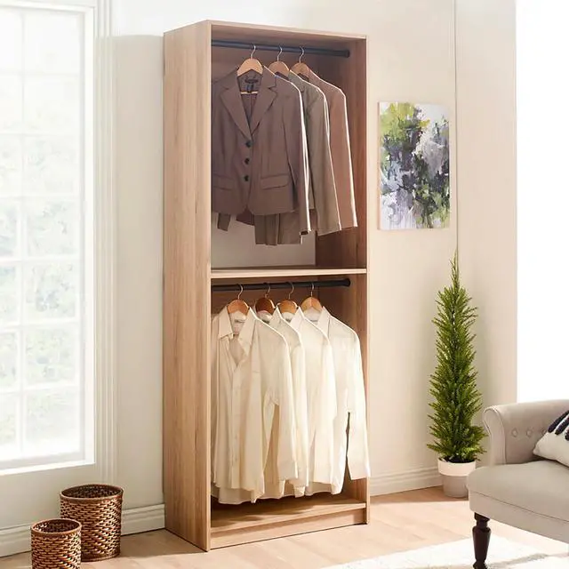 Alt view image 4 of 5 - Prosper 32" Oak Wood Walk-in Closet with Two Rods