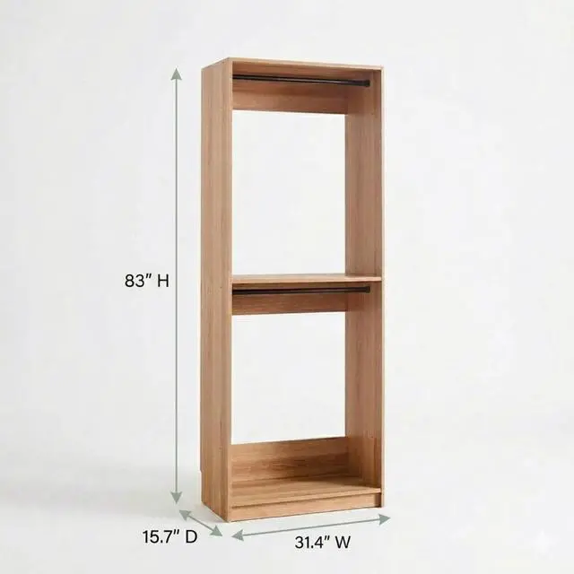 Alt view image 5 of 5 - Prosper 32" Oak Wood Walk-in Closet with Two Rods