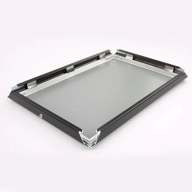 Alt view image 4 of 5 - Lockable Snap Poster Frame 24x36 Inch Black 1.25" Aluminum Profile Front Loading Wall Mounting Picture Photo Document Certificate Sign Holder Mitered Corner Anti Glare Cover (2 pack)