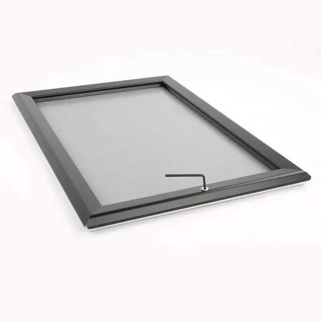 Alt view image 5 of 5 - Lockable Snap Poster Frame 24x36 Inch Black 1.25" Aluminum Profile Front Loading Wall Mounting Picture Photo Document Certificate Sign Holder Mitered Corner Anti Glare Cover (2 pack)