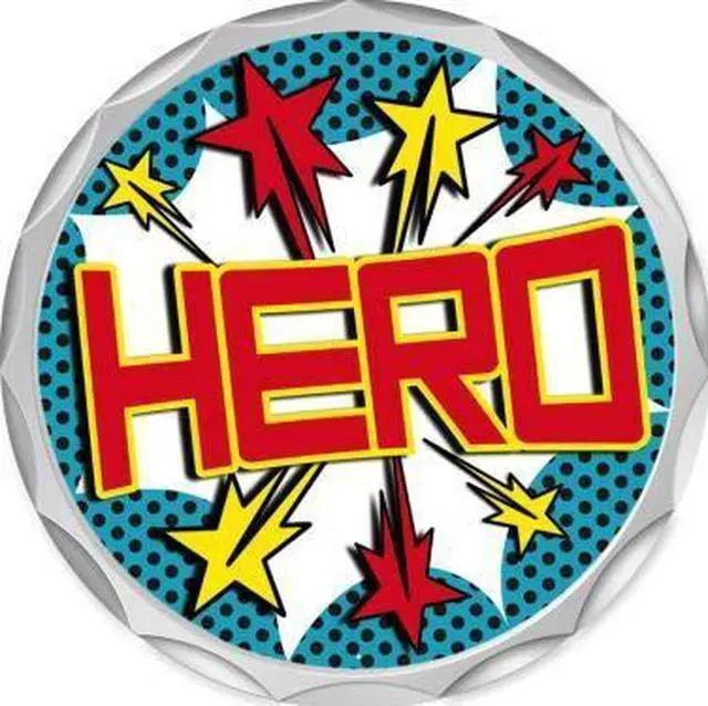 Main image of Hero with Stars 2.2" Hero Award Pin