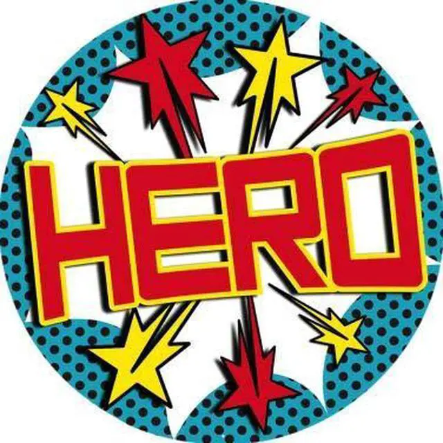 Alt view image 2 of 2 - Hero with Stars 2.2" Hero Award Pin