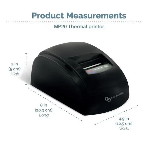 Alt view image 5 of 6 - AccuBANKER MP20-71 Thermal Printer for AB7100 Bill Counter - Prints Reports of Verified Bills, Quick and Easy to Use, Compact Design, Quick Printing Speed, Low Noise Level (AB7100 Compatibility)