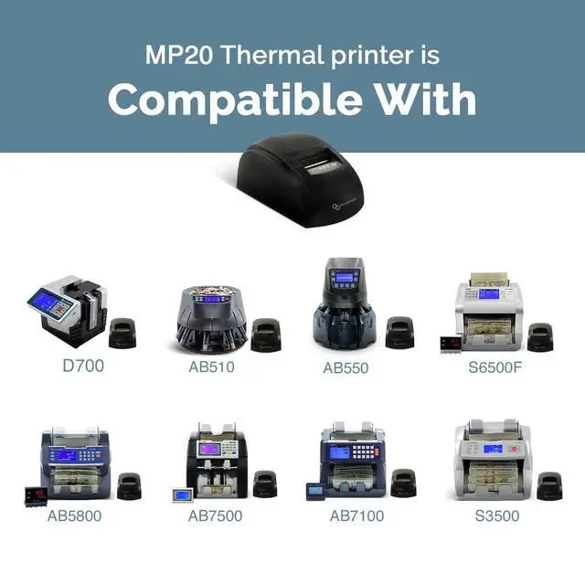 Alt view image 6 of 6 - AccuBANKER MP20-71 Thermal Printer for AB7100 Bill Counter - Prints Reports of Verified Bills, Quick and Easy to Use, Compact Design, Quick Printing Speed, Low Noise Level (AB7100 Compatibility)