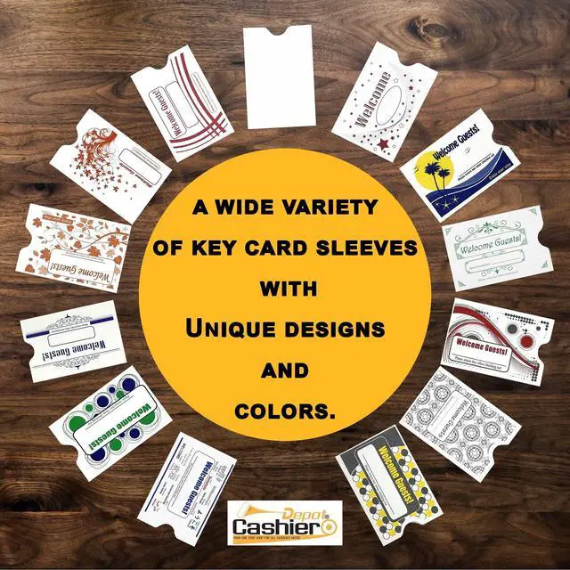 Alt view image 4 of 5 - 5000 Hotel Key Card Sleeves & Envelopes Welcome in 13 Languages 2.38" x 3.5" Sturdy 24lb. Paper, Blue & Red, Durable Key Card Holders for Hotels, Motels, Resorts, Inns & Hospitality Businesses
