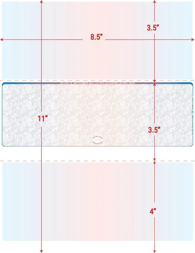 Alt view image 2 of 5 - 3000 Blue- Red- Blue- Prismatic Laser Check Stock, (Check at Middle) Blank Laser Checks, Laser Check, Bank Checks, Business Checks, or Personal Checks