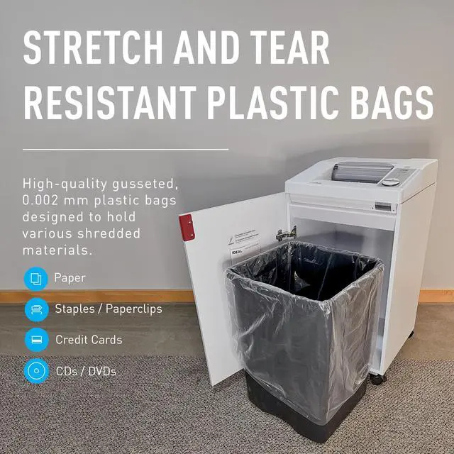 Alt view image 6 of 6 - IDEAL Maintenance Combo Pack AC0920H Heavy-Duty Shredder Bags 20x47, Case of 80, 40-Gallon, Gusseted+ High-Cling Lubricating Shredder Oil 4x1-Pint Bottles, IDEACCED21/4H. Fits 2503/2604/3104/3105