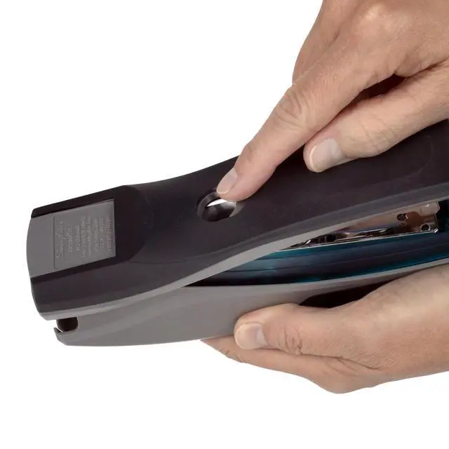 Alt view image 4 of 6 - Stapler, 6 Pack, Desktop Stapler, 25 Sheet Capacity, Optima 25 Reduced Effort, Blue/Gray (S7066404CS)