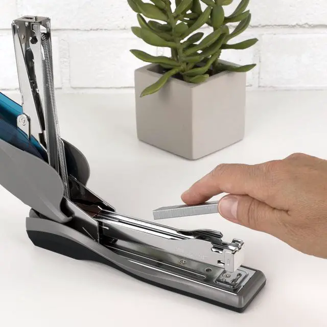 Alt view image 5 of 6 - Stapler, 6 Pack, Desktop Stapler, 25 Sheet Capacity, Optima 25 Reduced Effort, Blue/Gray (S7066404CS)