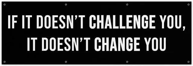 Main image of If It Doesn't Challenge You Banner - Motivational Home Gym Decor - Large Quote Wall Art - Weightlifting - Inspirational (108 x 36 Inches)
