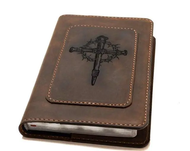 Alt view image 3 of 6 - Real Leather NIV Large Print Bible. Option to Laser Engraved Name, Personalized Gift for Wedding, Baptism, Graduation or Birthday, Birthday or whatever occasion. Handmade in the USA