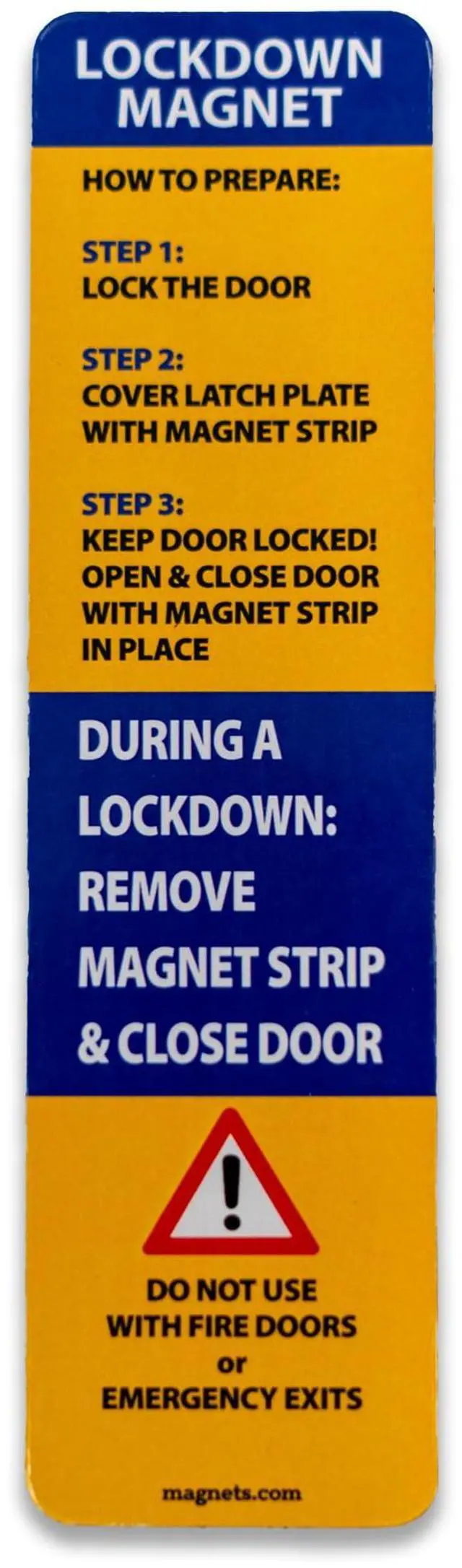 Main image of Magnetic Strips for School Lockdowns -Durable 40mil Magnetic Strip (Blue 100) - Made in USA